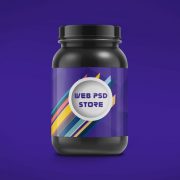 Large Plastic Jar Mockup PSD